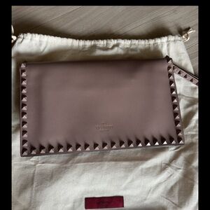 Valentino Dusty Pink Studded Clutch